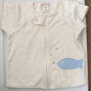 TBBC Terry Cloth Coverup with Blue Fish